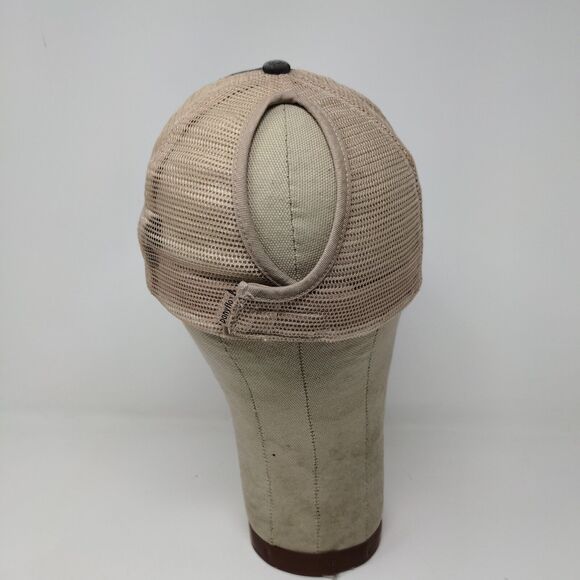 Women's Ponyflo Gray Denim Baseball Hat Cap Meshback Distressed One Size - Picture 5 of 8